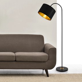 [lux.pro] Állólámpa Toledo hajlítható/dönthető padlólámpa 173 cm E27 fém/textil fekete