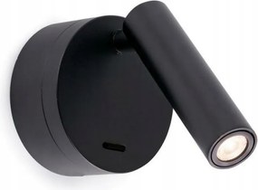 Faro Boc Led fali lámpa, fekete, forgatható, 2x3W, meleg fehér, modern dizájn