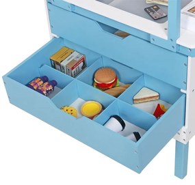 PROCART Fagylaltos kocsi készlet, 2 fiókkal, tartozékokkal, mozgatható kerekekkel, 68x31,5x118 cm, MDF