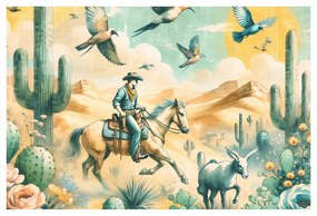 Kép cowboy a sivatagi tájban