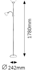 Rabalux 4188 - Állólámpa ACTION 1xE27/100W+1xE14/25W/230V barna