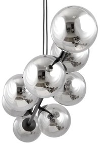 Csillár zsinóron ROSSI 6xE14/10W/230V fekete/szürke