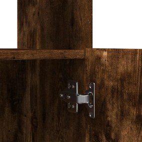 füstös tölgy színű szerelt fa magasszekrény 92 x 33 x 140 cm