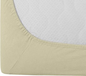 Jersey gumis lepedő lycrával krémszínű 90 x 200 cm