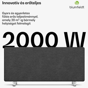 Blumfeldt ThermaTouch konvektor, 2 000 W, elegáns kialakítás, érintéses vezérlés, 20 m²-ig