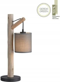 Just Light LD 15784-29 asztali lámpa, fa, bézs ernyő, E27, öko