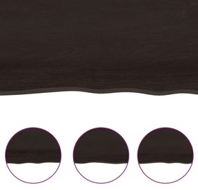 sötétbarna kezelt tömör asztallap 120x40x(2-6) cm