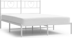 vidaXL fehér fém ágykeret fejtámlával 120x190 cm