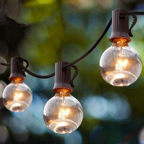 Kerti girland Lámpák Izzók Gömbök 15m 50+2db Kerti lánc