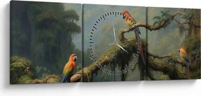 Kép - Trópusi erdő (órával) (90x30 cm)