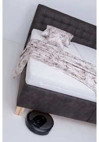 Kárpitozott VIOLET ágy tárolóval, matrac nélkül, 180x200 cm, sötétszürke