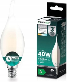 Led Izzó E14 Filament Class A 2,2W 470LM 40W 4000K 360° Díszgyertya