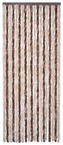 bézs és világosbarna zsenília rovarfüggöny 118 x 220 cm