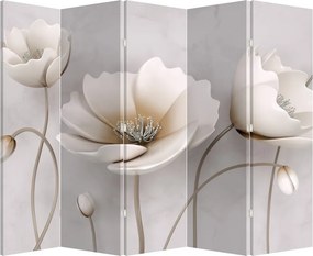 Paraván - Fehér virágok (210x170 cm)
