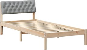 vidaXL Ágykeret Barna és világosszürke 90 x 200 cm Tömör fenyőfa