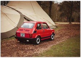 Poszterek 100x70 Piros kisautó Fiat 126p