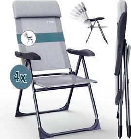 Deuba 4 darabos kempingszék szett - világosszürke