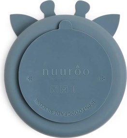NUUROO Osztott szilikon tányér zsiráf - tenger kék