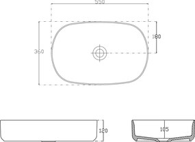 Sapho, INFINITY OVAL kerámia asztali mosdókagyló, 55x36 cm, Ivory, 10NF65055-2K