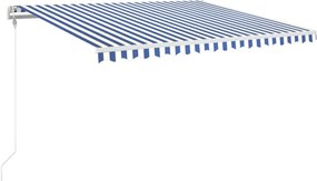 vidaXL kék és fehér automata napellenző 450 x 350 cm