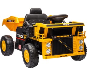 AIYAPLAY Elektromos Traktor Lapáttal, 12V-os Gyermek Elektromos Jármű, MP3 Funkcióval, Gyerek Jármű Fényszórókkal, 3-6 km/h, 3-5 Éveseknek, Sárga | Ao