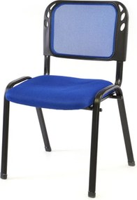 Konferencia szék kék ülőfelülettel fém váz egymásra rakhat