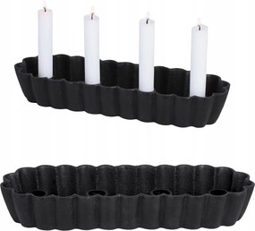 Loft Kandeláber Gyertyatartó 4 Db Öntöttvas Gyertyához 32cm-es tállal