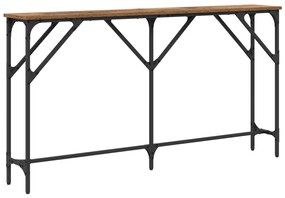 Konzol Asztal Régi Fa 140x23x75 cm Műanyag Fa
