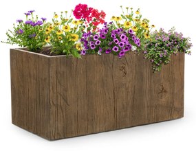 Blumfeldt Timberflor,kaspó, 80 x 40 x 40 cm, üveggyapot, kintre és bentre, barna