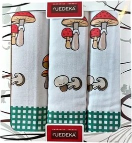 Konyhai Törlőkendő Szett 3db 50x70 Pamut 100% Gomba 02