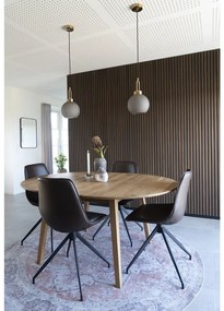 Luton függőlámpa, matt füstös üveg, rézszínű foglalat, gömb alakú, 20 cm, 150 cm-es szövetkábel