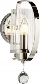 Cassie gyertyatartó fali lámpa 1xE14 60W króm Elstead kristályokkal