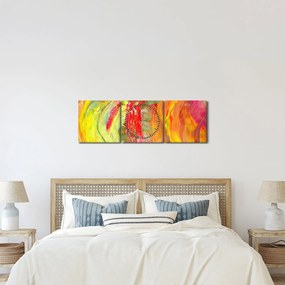 Absztrakció kép - festmény (órával) (90x30 cm)