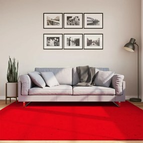 HUARTE piros rövid szálú puha és mosható szőnyeg 200 x 200 cm