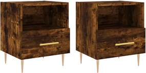 vidaXL 2 db füstös tölgy színű szerelt fa éjjeliszekrény 40x35x47,5 cm