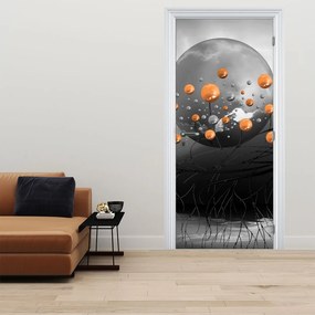 Fotótapéta ajtóra - Narancssárga golyók (95x205cm)