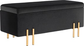 HOMCOM Kárpitozott Tároló Padlószék, Bársonyos Megjelenéssel, Tárolódoboz Fémlábakkal, Pad a Nappaliba, Hálószobába vagy Előszobába 100 x 40 x 42 cm,