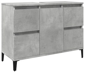 betonszürke szerelt fa mosdószekrény 80 x 33 x 60 cm
