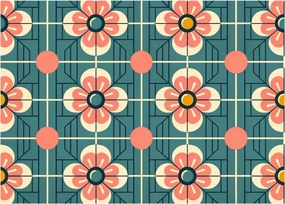 Kép - Retro virágminta (70x50 cm)