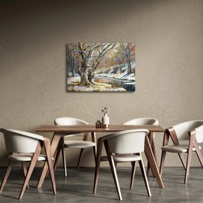 Egy festett téli táj képe (70x50 cm)