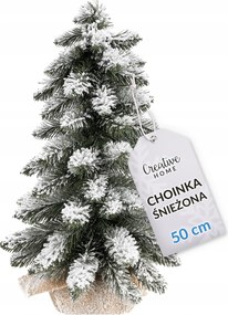 Kis műfenyő hóval borítva karácsonyra asztalra íróasztalra ablakpárkányra 50cm