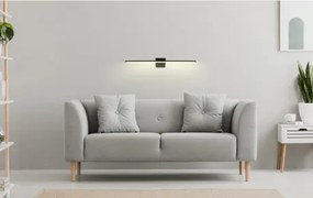 Globo 41922B Fekete fém fali lámpa, matt fekete alumínium, fehér műanyag, billenőkapcsoló elem, SZxM:615x37mm, Mélység: 110mm, LED 12W 230V, 1330lm forrás, 590lm kimenet, 4000K
