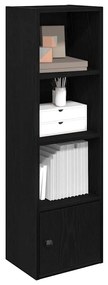 Könyvespolc fekete tölgy 31x24x102 cm Gépesített fa