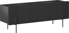 Malmi TV szekrény 150 cm - fekete matt / fekete lábak