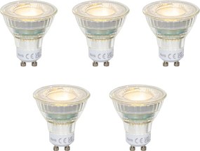 5 darabos GU10 50 mm-es LED izzókészlet átlátszó 2,5 W 450 lm 2700 K