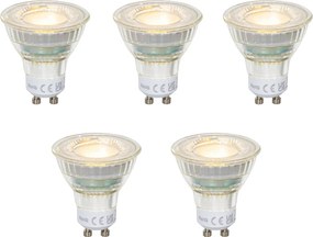 5 db-os GU10 50 mm-es átlátszó LED izzó 2,5W 450 lm 2700K