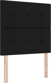 vidaXL LED ágytámla LED -es lámpákkal Fekete 90 cm Poliészter