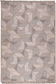 Teraszszőnyeg Oria geometria szürke-bézs 70x140cm kompakt