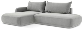 Világosszürke kinyitható sarokkanapé (bal oldali-heverő résszel) Hale – Makamii