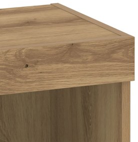 Fali Szekrény LED Világítással 2 db Kézműves Tölgy 40x30x30 cm